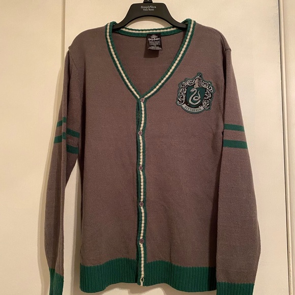 Warner Bros. Other - Warner Bros. Harry Potter/Wizarding World, Gray and Green Cardigan Sweater, Sz L